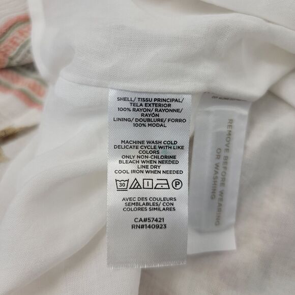 LOFT Floral Print Midi Dress - Cream and Brown - Picture 9 of 10